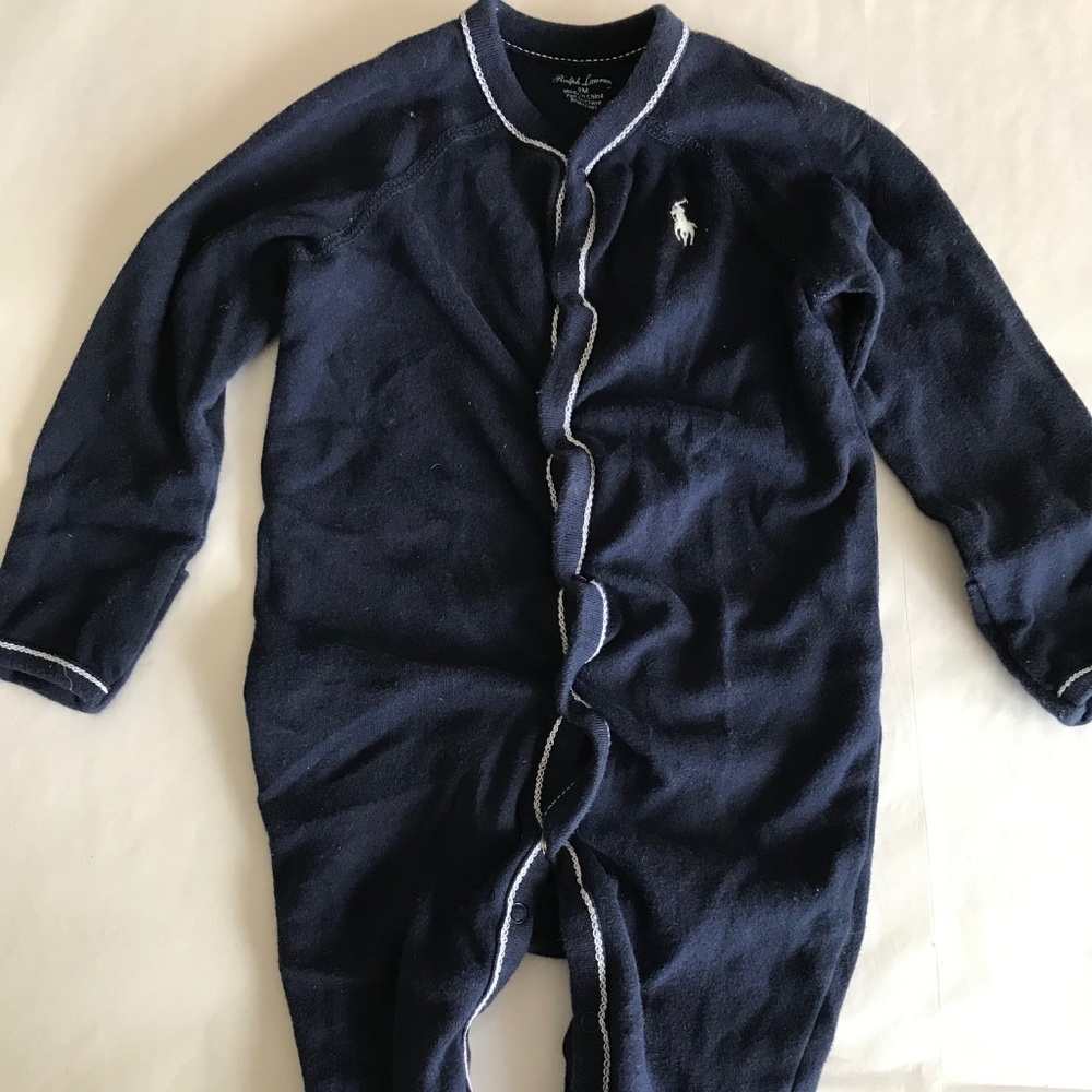 Ralph Lauren footed navy blue classic sleeper
